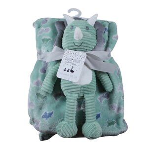 Duck Duck Goose Dinosaur Blanket Plush Toy Gift Set Baby Boys Green Fleece NWT